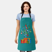 Minimale kerstboom met Cadeaus Schort (Gedragen)
