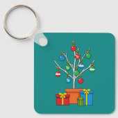 Minimale kerstboom met Cadeaus Sleutelhanger (Voorkant)