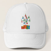 Minimale kerstboom met Cadeaus Trucker Pet (Voorkant)