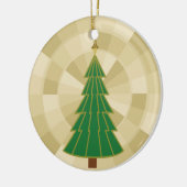 Minimale kerstboom op goud keramisch ornament (Links)