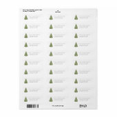 Minimale kerstboom retouradres etiket (Full Sheet)