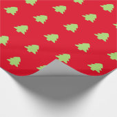 Minimale Kerstboom Rood & Licht Groen Patroon Cadeaupapier (Hoek)