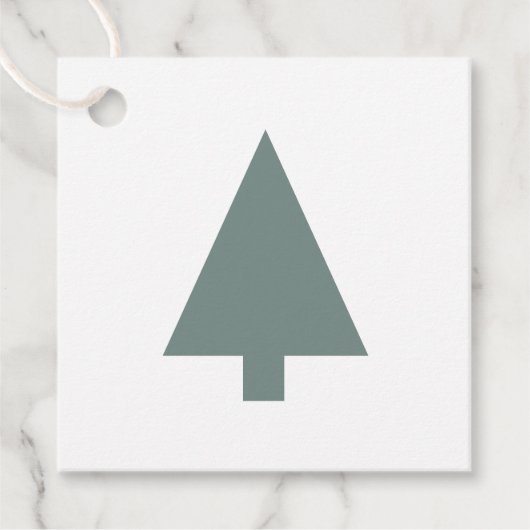 Minimale kerstboom | Sage Green Clean Simple Bedankjes Labels (Voorkant)