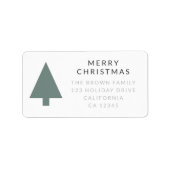Minimale kerstboom | Sage Green Clean Simple Etiket (Voorkant)