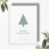 Minimale kerstboom | Sage Green Clean Simple Feestdagenkaart