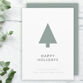 Minimale kerstboom | Sage Green Clean Simple Feestdagenkaart