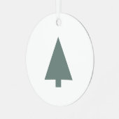 Minimale kerstboom | Sage Green Clean Simple Metalen Ornament (Voorkant links)