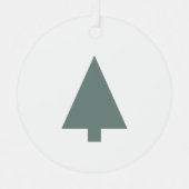 Minimale kerstboom | Sage Green Clean Simple Metalen Ornament (Voorkant)