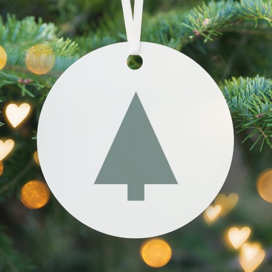 Minimale kerstboom | Sage Green Clean Simple Metalen Ornament