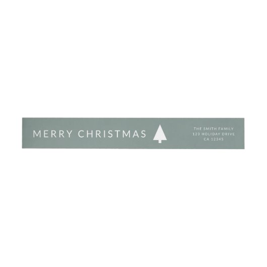 Minimale kerstboom | Sage Green Simple Address (Individueel)