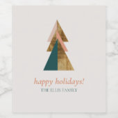 Minimale kerstboom wijn etiket (Enkel label)