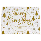 Minimale kerstboom wit goud groot cadeauzakje (Voorkant)