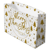 Minimale kerstboom wit goud groot cadeauzakje (Achterkant Gekanteld)