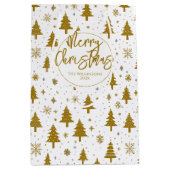Minimale kerstboom wit goud medium cadeauzakje (Voorkant)