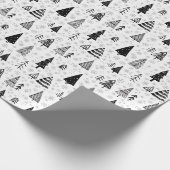 Minimale kerstboom zwart-wit cadeaupapier (Hoek)
