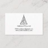 Minimale kerstboom zwart-wit visitekaartje (Achterkant)