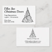 Minimale kerstboom zwart-wit visitekaartje (Voorkant / Achterkant)