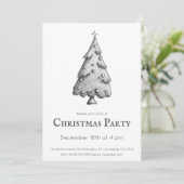 Minimale kerstboomfeest (zwart-wit) kaart (Staand voorkant)