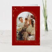 Minimale kerstboomfoto Lijst Echte Folie Feestdagenkaart (Voorkant)