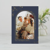 Minimale kerstboomfoto Lijst Echte Folie Feestdagenkaart (Staand Voorkant)
