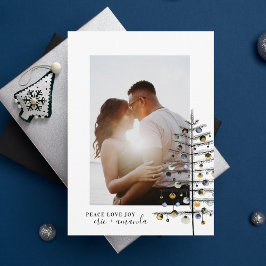 Minimale kerstboomfoto Vredesliefdesfoto Feestdagenkaart