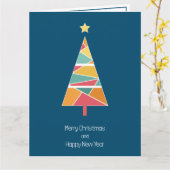 Minimale kerstboomkerstkaart kaart (Gele Bloem)