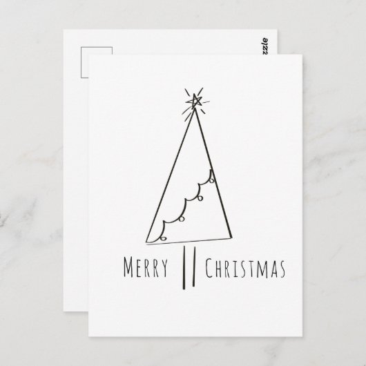 Minimale kerstboomkunst briefkaart (Voorkant / Achterkant)