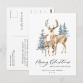 Minimale kerstboomvakantie met legant Deer Briefkaart (Voorkant / Achterkant)