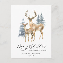 Minimale kerstboomvakantie met legant Deer Briefkaart