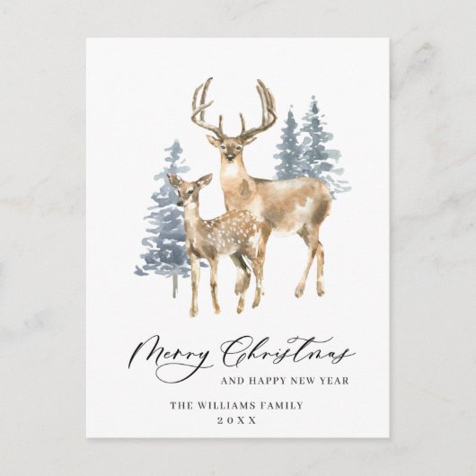 Minimale kerstboomvakantie met legant Deer Briefkaart (Voorkant)