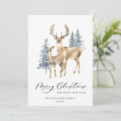 Minimale kerstboomvakantie met legante deer feestdagenkaart (Staand voorkant)