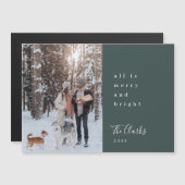 Minimale kerstbosgroene foto Magnetische Kaart (Voorkant / Achterkant)