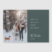 Minimale kerstbosgroene foto Magnetische Kaart (Voorkant)