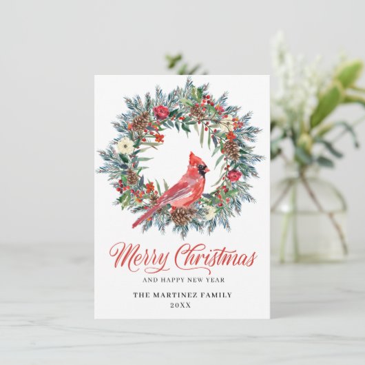 Minimale kerstcadeaugroet feestdagenkaart (Staand voorkant)