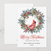 Minimale kerstcadeaugroet feestdagenkaart (Voorkant / Achterkant)