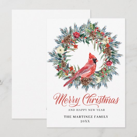 Minimale kerstcadeaugroet feestdagenkaart (Voorkant / Achterkant)