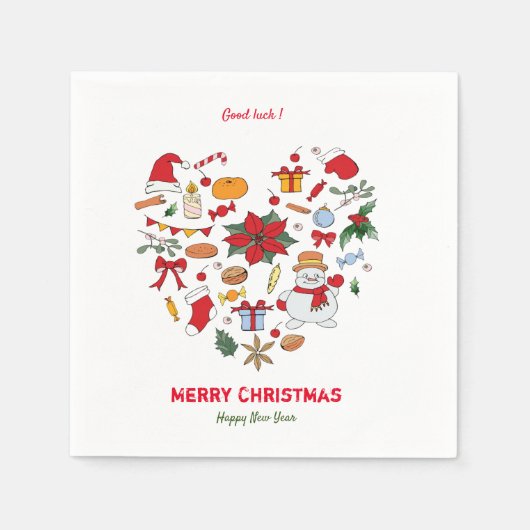 Minimale kerstdagen en nieuwjaar Happy Cute Ap Servet (Voorkant)