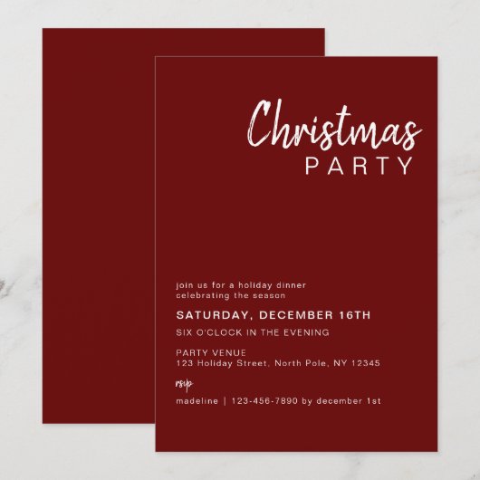 Minimale kerstfeestdag 2 voor de Rode Familie Kaart (Voorkant / Achterkant)