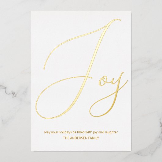 Minimale kerstfeestdag folie feestdagenkaart (Voorkant)