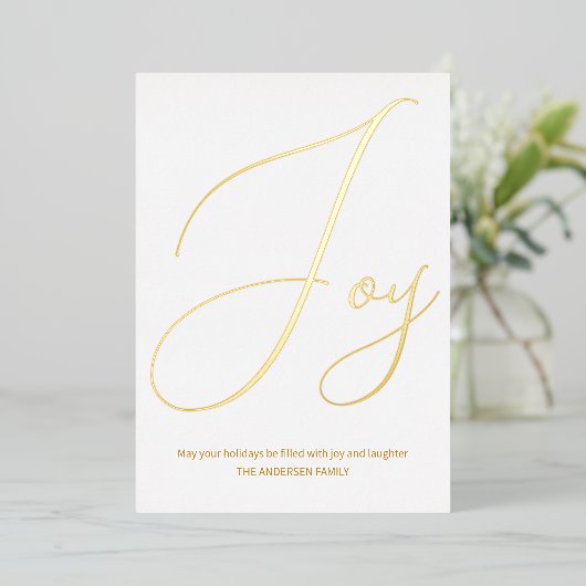 Minimale kerstfeestdag folie feestdagenkaart (Staand Voorkant)