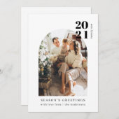 Minimale kerstfeestdag foto's feestdagenkaart (Voorkant / Achterkant)