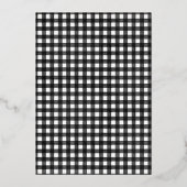 Minimale kerstfeestdag in zwart-wit folie uitnodiging (Achterkant)