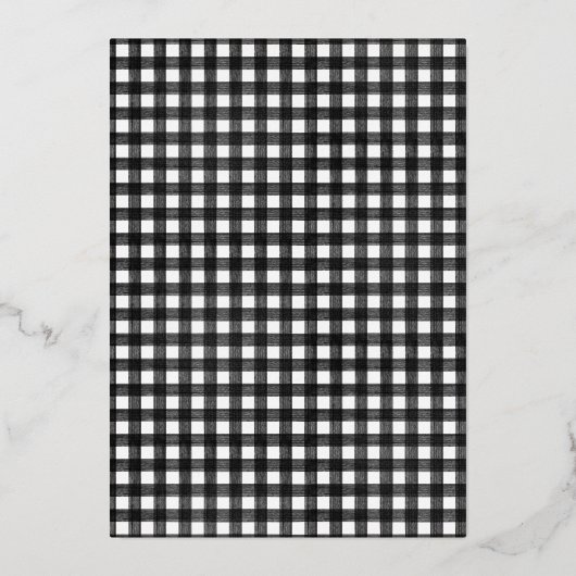 Minimale kerstfeestdag in zwart-wit folie uitnodiging (Achterkant)