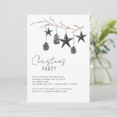 Minimale kerstfeestdag in zwart-wit kaart (Staand voorkant)