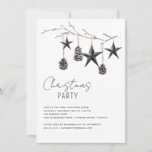 Minimale kerstfeestdag in zwart-wit kaart