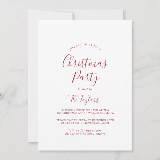 Minimale kerstfeestdag kaart (Voorkant)