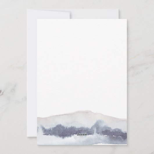 Minimale kerstfeestdag met blauwe waterverf feestdagenkaart (Achterkant)