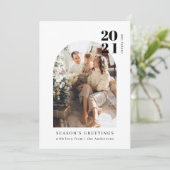 Minimale kerstfeestdag voor foto's kaart (Staand voorkant)