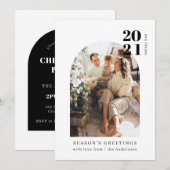 Minimale kerstfeestdag voor foto's kaart (Voorkant / Achterkant)