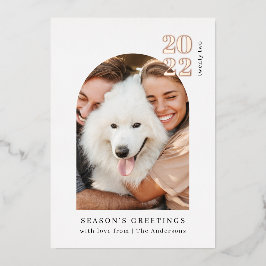 Minimale kerstfeestdag voor foto's roze roze kerst folie uitnodiging